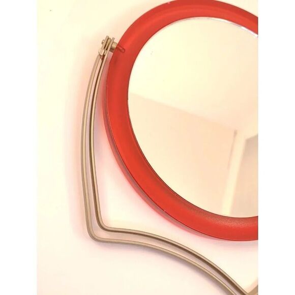 Travel vanity mirror swivel style Red Plastic Cover - Picture 8 of 16